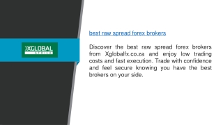 Best Raw Spread Forex Brokers  Xglobalfx.co.za