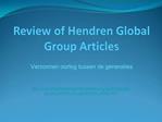 Review of Hendren Global Group Articles