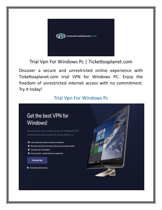 Trial Vpn For Windows Pc  Tickettoaplanet