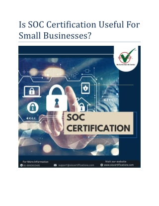 Is SOC Certification Useful For Small Businesses?