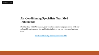Air Conditioning Specialists Near Me  Dublinair.ie