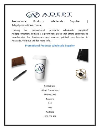 Promotional Products Wholesale Supplier  Adeptpromotions.com