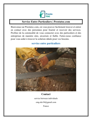 Service Entre Particuliers  Prestatoc.com