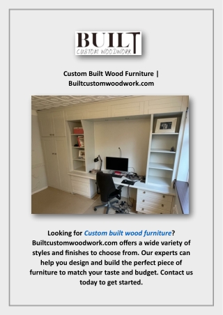 Custom Built Wood Furniture