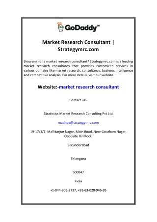 Market Research Consultant Strategymrc.com