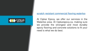 Scratch Resistant Commercial Flooring Waterloo Cipkarepoxy.ca