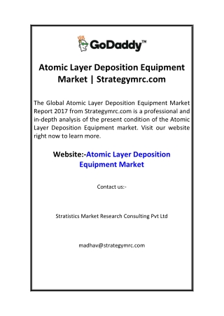 Atomic Layer Deposition Equipment Market  Strategymrc.com