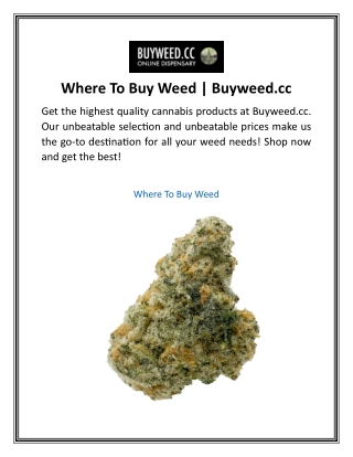 Where To Buy Weed  Buyweed.cc