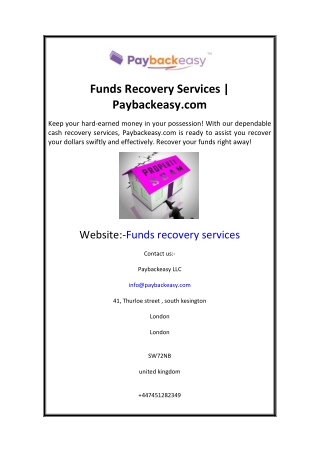 Funds Recovery Services  Paybackeasy.com