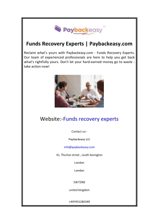 Funds Recovery Experts  Paybackeasy.com