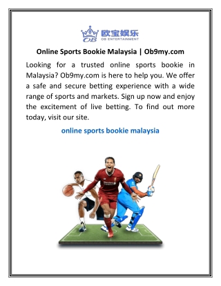 Online Sports Bookie Malaysia | Ob9my.com