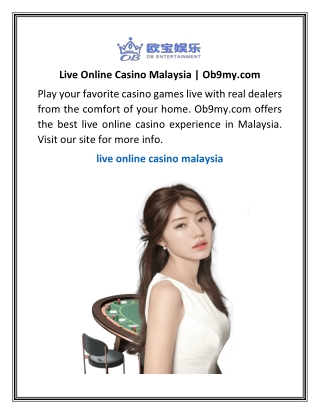 Live Online Casino Malaysia | Ob9my.com