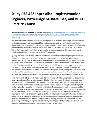 DES-4221 Specialist - Implementation Engineer, PowerEdge M1000e, FX2, and VRTX