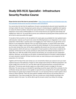 DES-9131 Specialist - Infrastructure Security