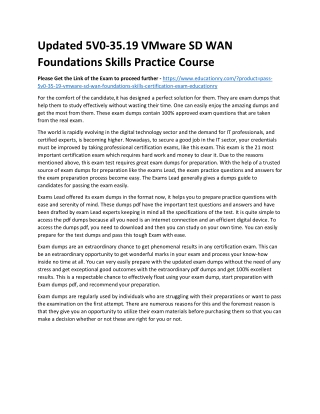 5V0-35.19 VMware SD WAN Foundations Skills