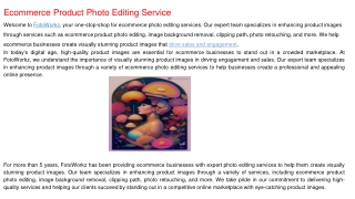Ecommerce Product Photo Editing Service