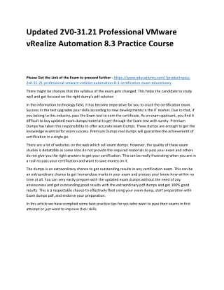 2V0-31.21 Professional VMware vRealize Automation 8.3