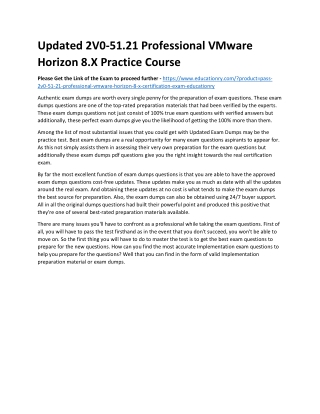 2V0-51.21 Professional VMware Horizon 8.X