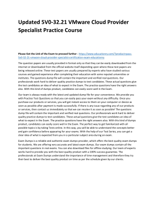 5V0-32.21 VMware Cloud Provider Specialist