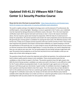 5V0-41.21 VMware NSX-T Data Center 3.1 Security