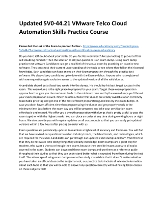 5V0-44.21 VMware Telco Cloud Automation Skills