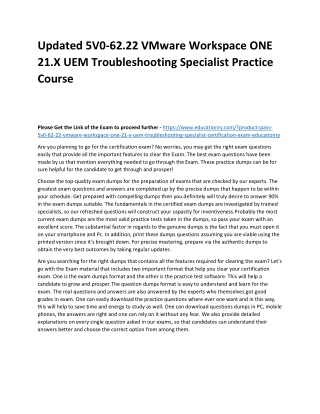 5V0-62.22 VMware Workspace ONE 21.X UEM Troubleshooting Specialist