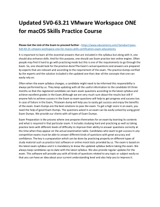 5V0-63.21 VMware Workspace ONE for macOS Skills