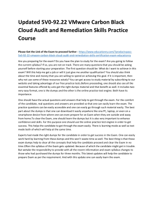 5V0-92.22 VMware Carbon Black Cloud Audit and Remediation Skills