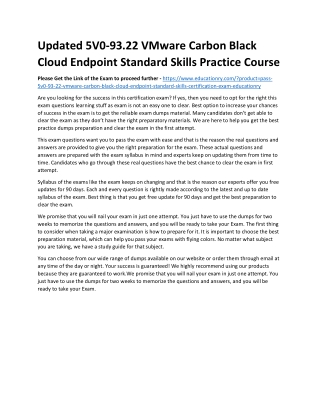 5V0-93.22 VMware Carbon Black Cloud Endpoint Standard Skills