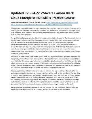 5V0-94.22 VMware Carbon Black Cloud Enterprise EDR Skills