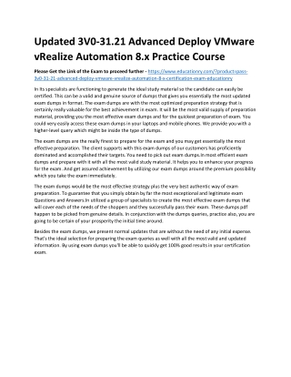 3V0-31.21 Advanced Deploy VMware vRealize Automation 8.x