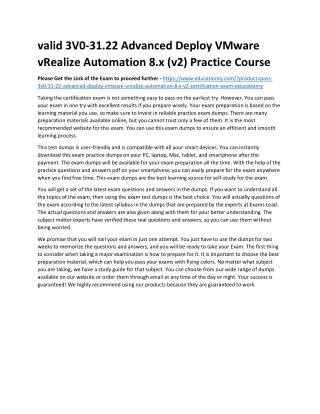 3V0-31.22 Advanced Deploy VMware vRealize Automation 8.x (v2)