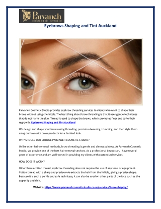 Eyebrows Shaping and Tint Auckland