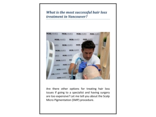 What is the most successful hair loss treatment in Vancouver