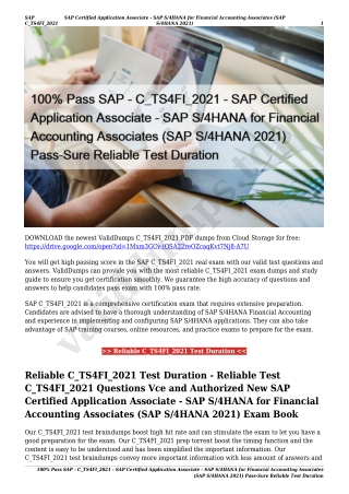 100% Pass SAP - C_TS4FI_2021 - SAP Certified Application Associate - SAP S/4HANA for Financial Accounting Associates (SA