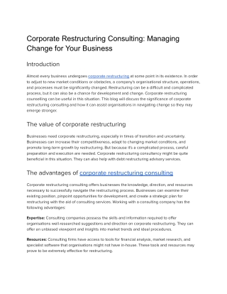 Corporate Restructuring Consulting_ Managing Change for Your Business