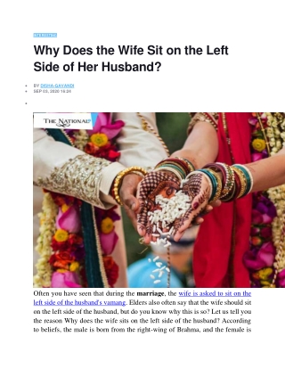 Why Does the Wife Sit on the Left Side of Her Husband