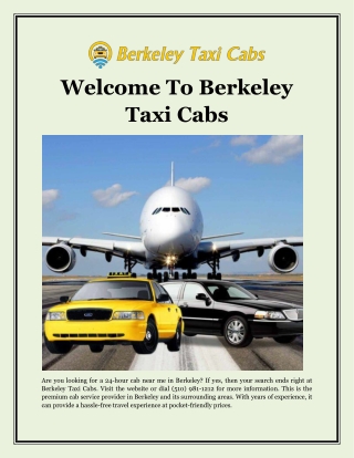 Welcome To Berkeley Taxi Cabs