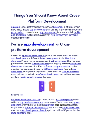 Things You Should Know About Cross-Platform Development