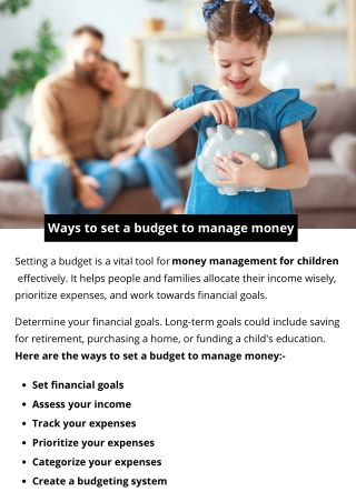 Ways to set a budget to manage money