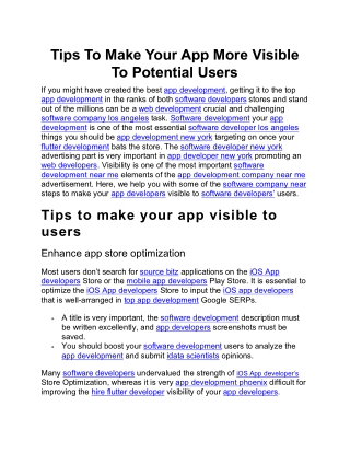 Tips To Make Your App More Visible To Potential Users