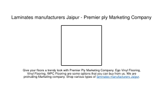 Laminates manufacturers Jaipur - Premier ply Marketing Company