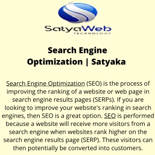 Search Engine Optimization  Satyaka