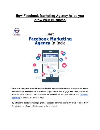 How Facebook Marketing Agency helps you grow your Business