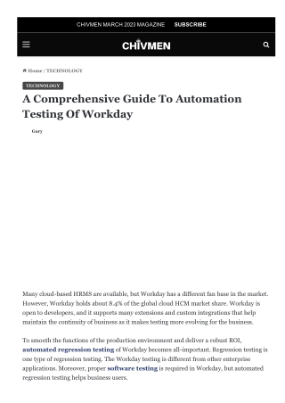 A Comprehensive Guide To Automation Testing Of Workday