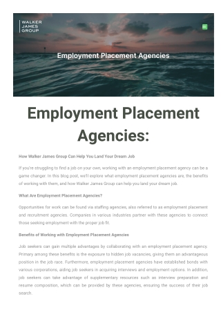 Employment placement agencies