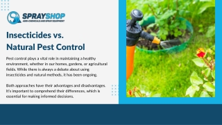 Insecticides vs. Natural Pest Control