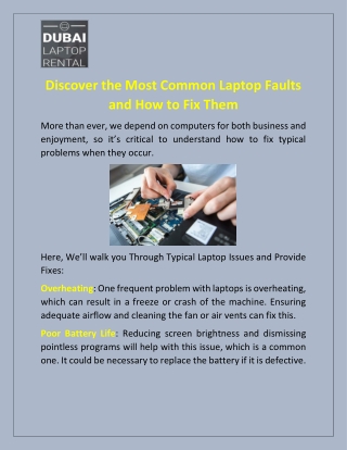 Discover the Most Common Laptop Faults and How to Fix Them