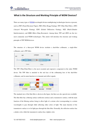 What is the Structure and Working Principle of WDM Devices