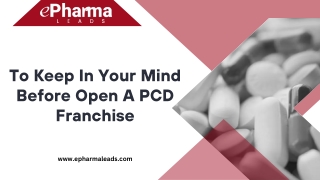 Before Open a PCD Franchise | ePharmaLeads